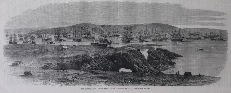 The Chincha guano islands in Peru. February 21, 1863